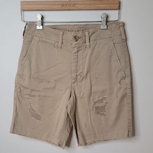American Eagle Distressed Khaki Shorts NWOT Size 28
